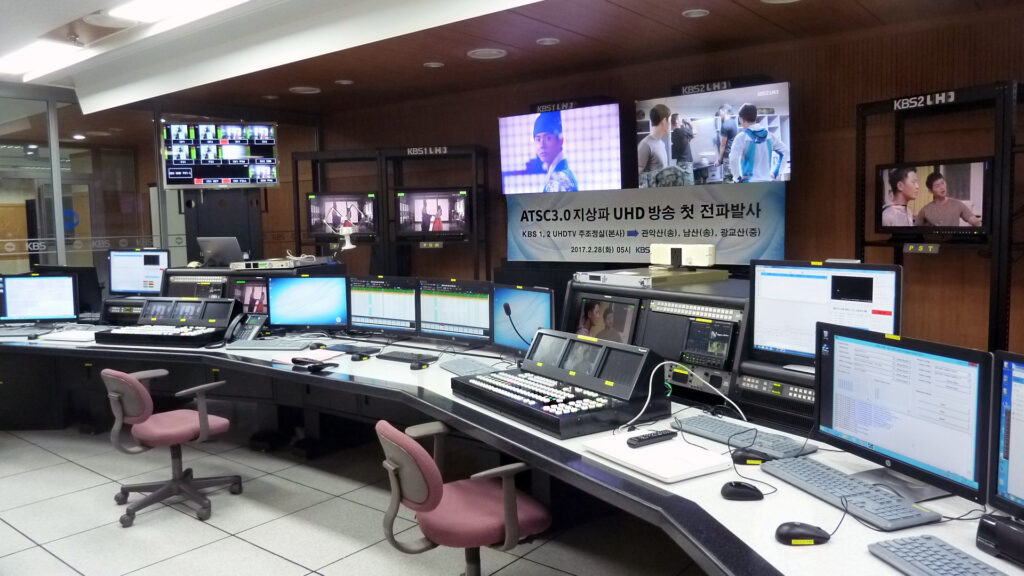 Korean Broadcasting System (KBS) control room testing ATSC 3.0